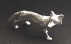 Pewter Fox Wild Animal Silver Metal Statue Figurine H