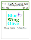 Bwo Comp 320 Barbless 1x Long Nymph Fly Hooks - 25 And 100 Packs