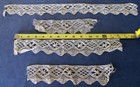 Vintage 4 Pieces Ecru Cluny Bobbin Lace Scalloped Insert Trim For Crafts 2  Wide