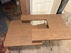 Vintage Singer Folding Portable Sewing Table Metal Legs Wood Top Model 208
