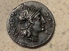 Roman Republic M  Sergius Silus Ar Denarius Xf au  star Grade  116 115bc