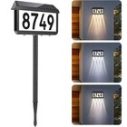3 Colors Solar Address Sign Light 2 In 1 Outdoor House Number Plaques Lamp Diy