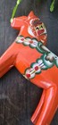 Vintage Large Dala 10  Tall Hand-painted  orange  Red Horse   sweden  Sticker