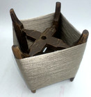 Japanese Itomaki Wooden Spool Taupe Silk Kimono Thread Vintage Full  2