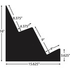 Hubert 26155 2-step Black Abs Bulk Riser - 24 l X 15 3 4 w X 16 h  lot Of 2 