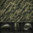 Rip Tear Splash Camouflage 22 - 16  X 48   Hydrographic Film Hydro Dipping
