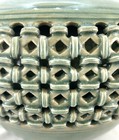 Korean Green Celadon Double-walled Basket Weave Pottery Vase  Used