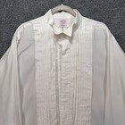 Brooks Brothers Tuxedo Shirt Mens 17-35 White Pleated Wing Collar French Cuff