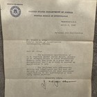 J Edgar Hoover Signed Fbi Letter - Top 10 Most Wanted Fugitive 3 5 1956