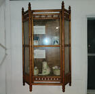 Victorian Oak Curio Hanging Wall Mount Cabinet     Stick And Ball