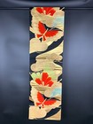 Japanese Kimono Belt Fukuro Obi Butterfly Motif Gold Black Red Blue Vintage
