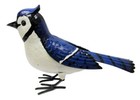 Small Rustic 9 5  Long Garden Blue Jay Metal Tin Song Bird Figure
