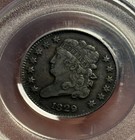 1829 Classic Head Half Cent     Pcgs Vf30 Ogh Holder     
