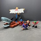 Vintage 1994 Fisher Price Great Adventures Pirate Shark Raft Playset With Figues