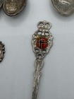Vintage Souvenir Spoon Lot Travel Destinations Mixed Metal Collectible 10 Pcs