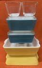 Vtg Pyrex Primary Colors Refrigerator Dish Box Set 503  502  501 