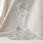 Vintage Mini Cut Crystal Ships Decanter Faceted Ball Stopper Whiskey Barware 6in