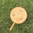 Vintage Milking Stool Wooden Maple 8x10 5 Inch Old Farm Ohio