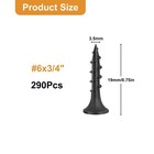 Vgbuy 290pcs 6    3 4 Inch Drywall Screws  Black Wood Screws  Coarse Thread Sh   
