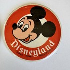 Vintage Disneyland Walt Disney Productions Round Mickey   Minnie Mouse Pin Metal