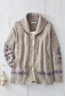 Coldwater Creek Oh Deer  Cardigan Color Light Heather Grey Multi