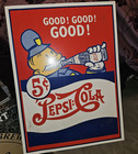 Vintage Pepsi-cola 5 Cent Metal Sign Soda Advertisement Made Usa