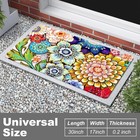 Front Door Mat  30 x17  Flower Theme Indoor Outdoor Welcome Mat  Heavy Duty L   
