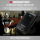 Monster Wall Tap Plug 6-outlet Extender With Outlet Surge Protector For Home    