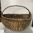 Large 20   x 15   x 9    Primitive Vintage Handmade Branch Vine Basket With Handle