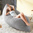 3 In 1 Big Bean Bag Chair  Large Giant Bean Bag Chairs For Adults  Light Grey