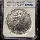 2017  1 Silver Eagle Ngc Ms 70 Early Releases Blue Label