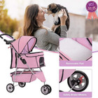 Bestpet 3 Wheel Folding Pet Stroller Cup Holder Cat Dog Carrier Pink New