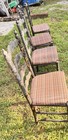 Antique French Country Style Ladder Back Rush Seat Side Chairs Set Of 4
