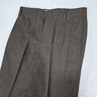 Vtg 80 s Trousers Mens 30x27 Flannel 100  Wool Chocolate Brown Cuffed Flat Front