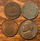 Old Us Coins Collection Lot Wwii Silver 5c  Indian Penny  Steel   Bu Wheat Cent