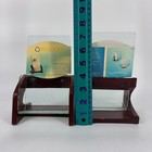 Rolodex Mahogany Single Tier Leaflet Modern Brochure Holder - Lot Of 2