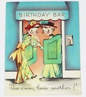 Vintage Birthday Bar Card Usa Color Lithographed 1940s  here s Lookin Atcher  