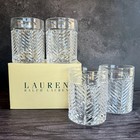 Ralph Lauren Herringbone Double Old Fashioned Glass  Set Of 4