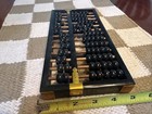 Vintage Chinese Lotus Flower Brand Abacus 13 Rod  91 Beads  Black Painted Wood
