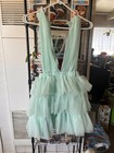 Edite Mode Sold Our Mable Size Small Aqua Open Back Formal Dress