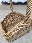 Vintage Woven Wicker Basket Egg Fruit Herb Gathering Handle Farmhouse Natural