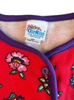 Vintage Oshkosh B gosh Girls Red Purple Floral Cardigan Sweatshirt 6x Usa