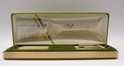 Vintage 1960 s Chromatic Gold-tone Pen   Lead Pencil Set - Green Clamshell Case
