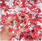 2000 Pcs Red Silver Heart Confetti 4 2oz Metallic Table Scatter For Wedding