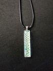 Brand New Handmade Snake Shed Skin Jewelry Green Necklaces Rectangle Black Cord