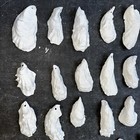 Lot 26 Sc Oyster Shells Painted White Drilled Holes  Cups  Santa Ornament 2 5-3 