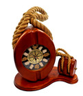 Mantle Clock Wood   Rope Block   Tackle Pulley Nautical Sailing Knots   Riggings