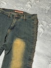 Vtg Dg Type  Jeans Lace Up Sides Flared Leg Denim Sand Washed Y2k Fairy Grunge L