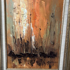 Vintage 1960s Abstract Expressionist Painting Mid Century Modern Art Mcm Signed