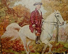 1880 George Washington Jigsaw Puzzle Mt Vernon Dog White Horse Gilt Period Frame